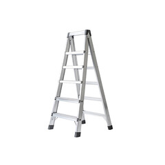 Aluminum step ladder isolated on tool home work grey on transparent background