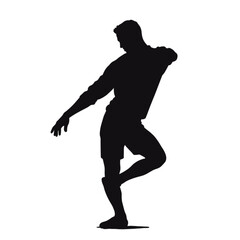 Male dancer performing dynamic pose in silhouette style  