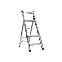 Durable aluminum stepladder for home improvement on transparent background 3d