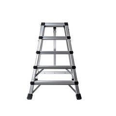 Modern aluminum step ladder isolated on tool work home on transparent background