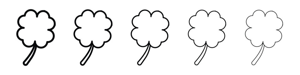 Four leaf clover icon Outline and flat style designs