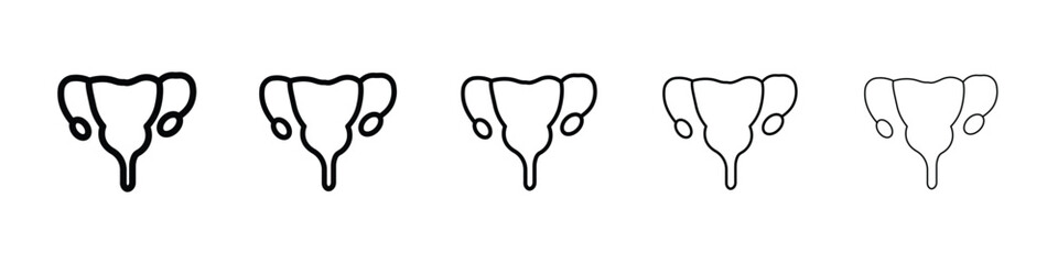 Gynecology icon Outline and flat style designs
