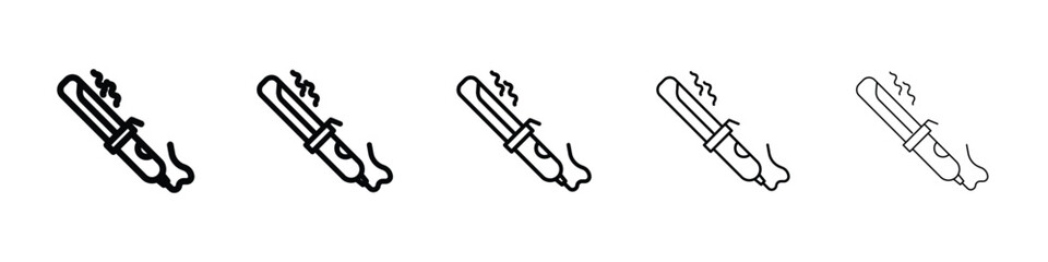 Hair curler icon Outline and flat style designs