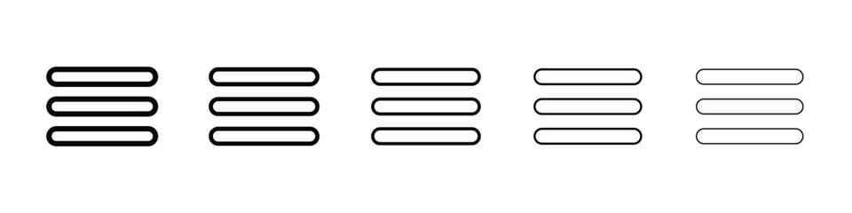 Hamburger menu icon Outline and flat style designs