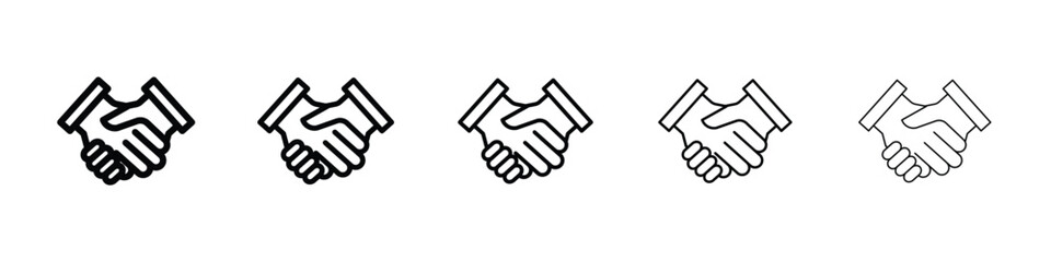 Handshake icon Outline and flat style designs