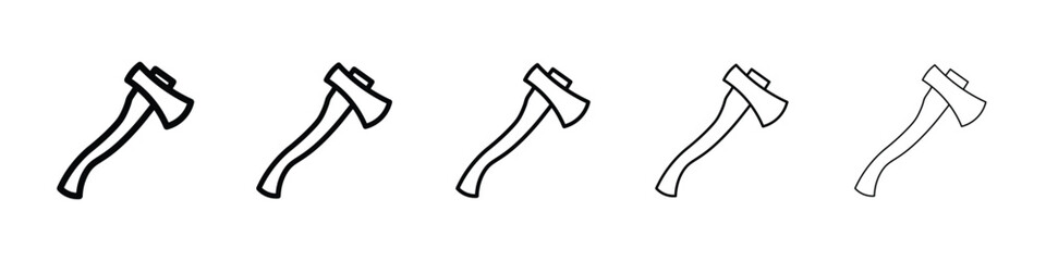 Hatchet icon Outline and flat style designs