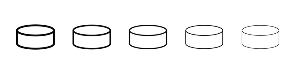 Hockey puck icon Outline and flat style designs