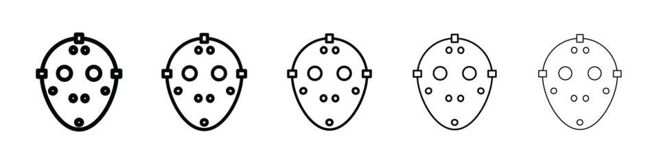 Hockey mask icon Outline and flat style designs