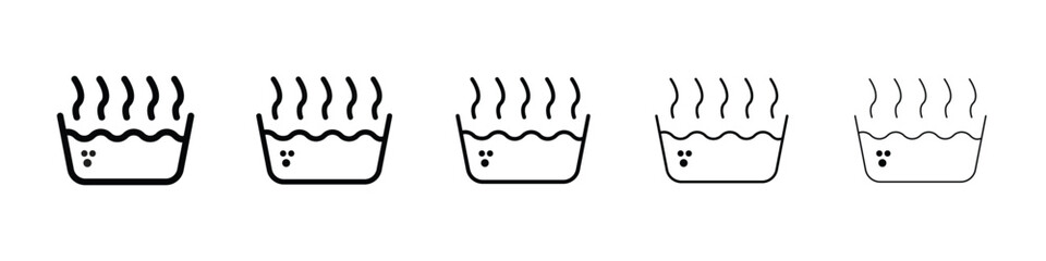 Hot Water icon Outline and flat style designs