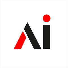 AI logo. A I design. White AI letter. AI, A I letter logo design. Initial letter AI linked circle uppercase monogram logo. A I letter logo vector design.
