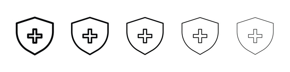 Immune guard icon Outline and flat style designs