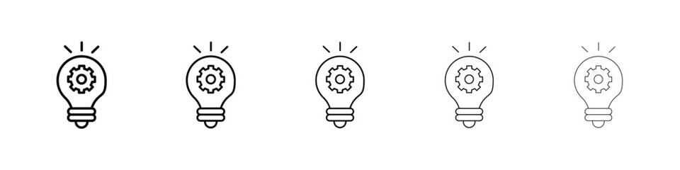 Implement icon Outline and flat style designs