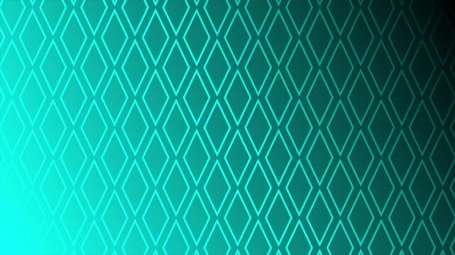Cyan color multiple rhombus shapes moving downwards tile pattern modern design loop able geometrical background