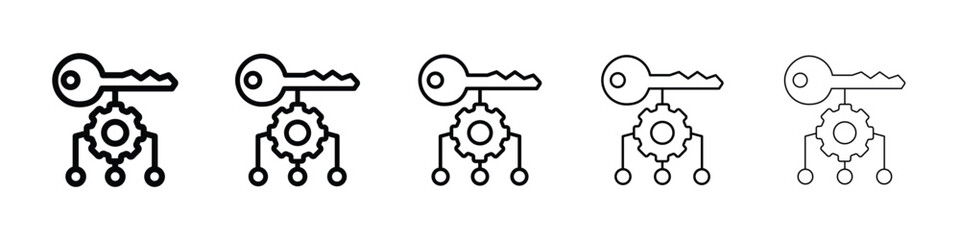 Obraz premium Key factor icon Outline and flat style designs