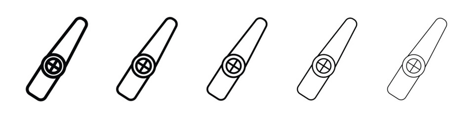 Kazoo icon Outline and flat style designs