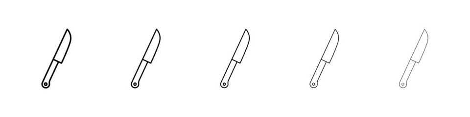 Kitchen knife icon Outline and flat style designs
