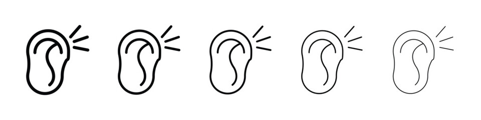 Listening icon Outline and flat style designs