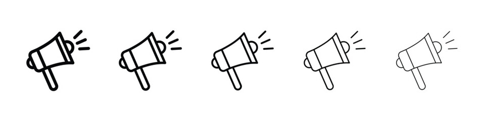 Loud Speaker icon Outline and flat style designs