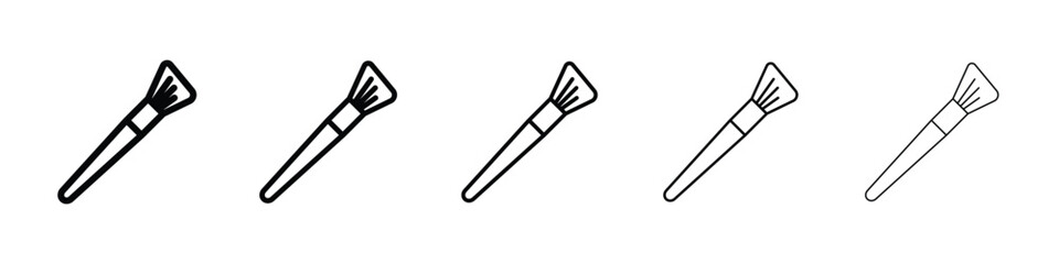 Makeup brush icon Outline and flat style designs