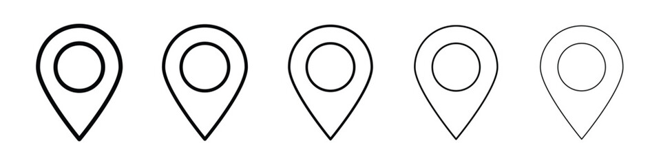 Map marker icon Outline and flat style designs