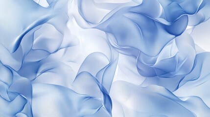 Obraz premium Soft blue abstract floral pattern with flowing shapes and delicate textures, creating serene and calming atmosphere. Ideal for backgrounds and textile designs