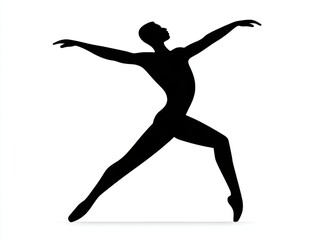 Dancer movement silhouette in dynamic pose ideal for artistic design
