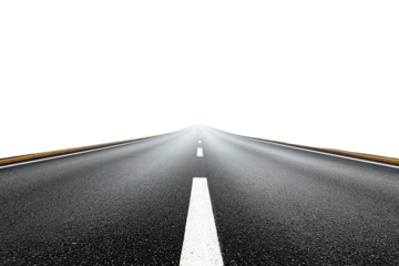 Blacktop road surface isolated on white, great for road safety campaigns, driving ads, and design elements