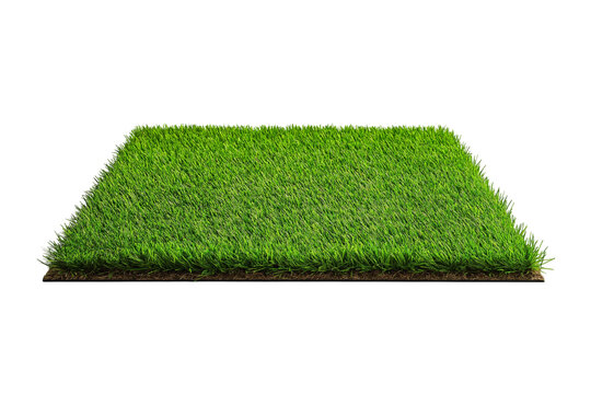 Clean grass field isolated on white background, ideal for fresh outdoor backgrounds and eco campaigns