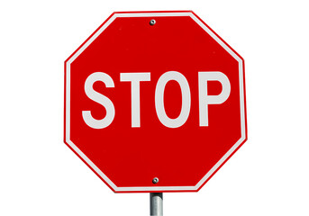 Octagonal Stop Sign isolated on transparent baackground