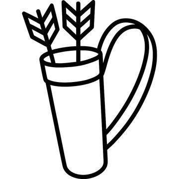 Minimalist arrow quiver icon outline