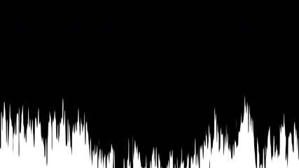 Cartoon animation of a wave filling the screen. Black and white loop background