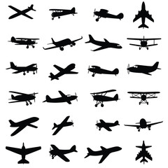 set of silhouettes of planes