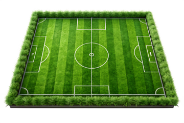 grass soccer field isolated on white background PNG , AI GENERATED