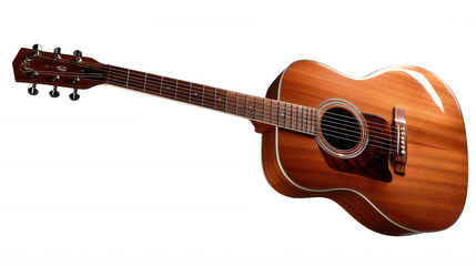 Acoustic guitar isolated on transparent background, PNG