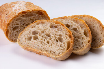Ciabatta. Isolated on white background.
