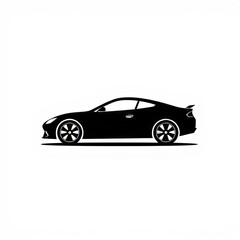 Sleek Black Coupe A Vector Illustration of a Modern Sports Car Design