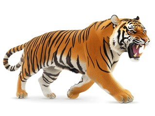 Obraz premium Tiger in motion, fierce posture
