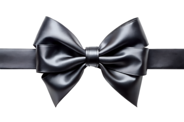 Elegant Black Satin Ribbon Bow Perfect for Gift Wrapping and Design