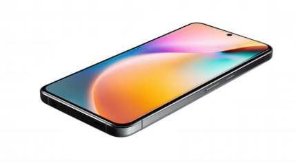 Modern smartphone isolated on transparent background, PNG