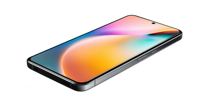 Modern smartphone isolated on transparent background, PNG