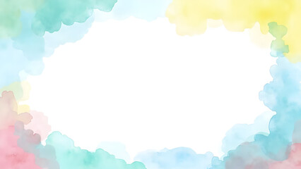 Soft Pastel Cloud Frame &ndash; Summer Watercolor Style

