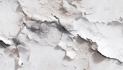Naklejka premium Cracked, peeling white plaster texture