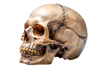 Obraz premium Detailed Anatomical Human Skull Model A Three-Quarter View
