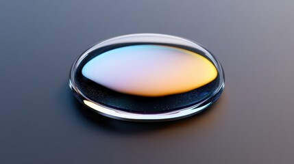 Rainbow oil slick effect on a smooth surface with iridescent color shift
