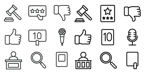 Fototapeta premium Evaluation and feedback icons for reviews and ratings design