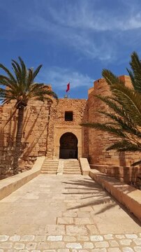 Medieval fortress Bordj El Kebir (Fort Ghazi Mustapha) on the Mediterranean coast of Tunisia near the town of Houmt El Souk