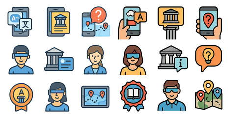 Concept of smartphone navigation and information technology icons