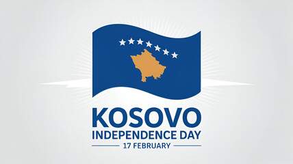 Kosovo Independence Day, vector design for poster, banner or greeting card. flag of Kosovo isolated on white background.