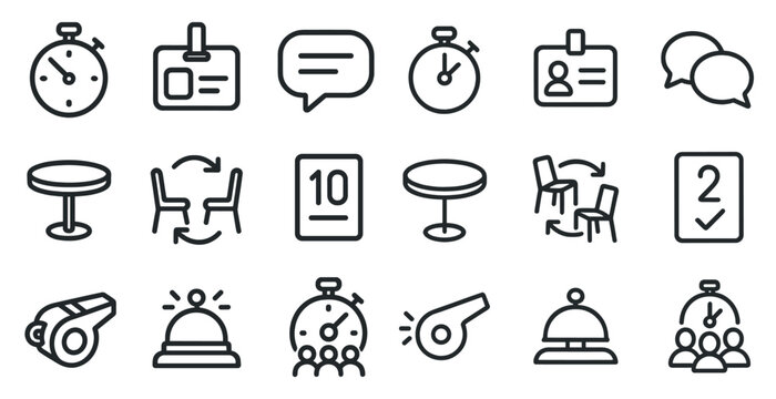 Timeless conversations and office essentials: icons for efficient planning