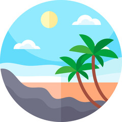 beach illustration on a white background       